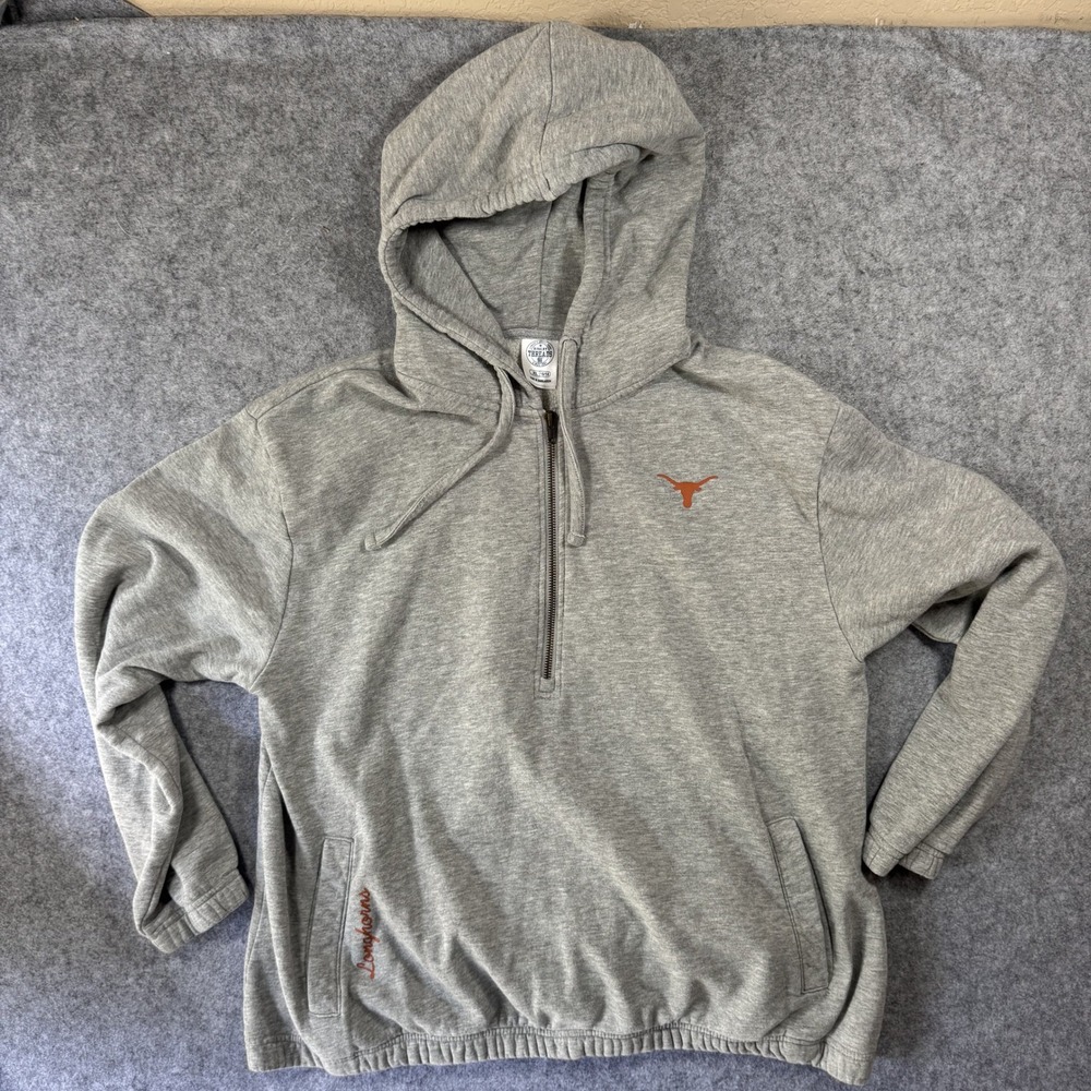 Rivalry Threads‎ Texas Longhorns Quarter-Zip Hoodie XL Grey NCAA Fleece